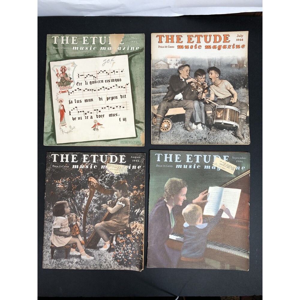 1940s The Etude Music Magazine 8 issues LOT from Vintage Retro Ads SHEET MUSIC